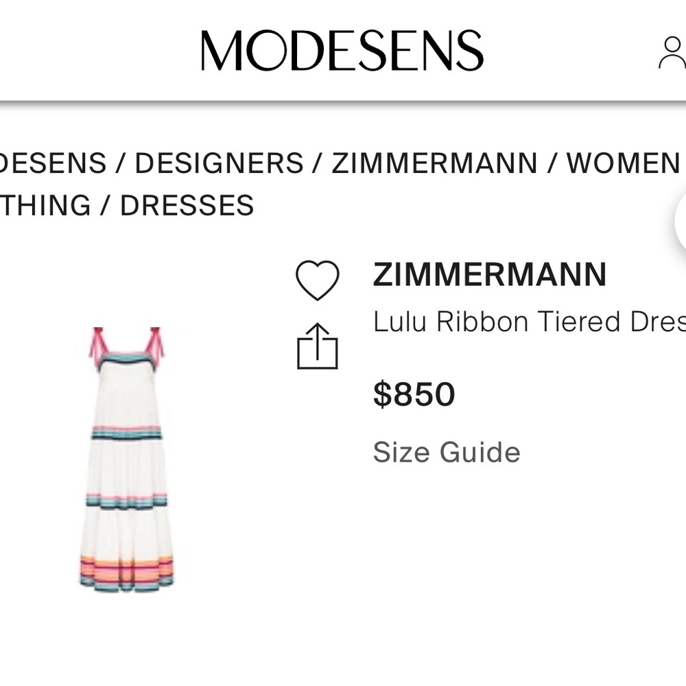ZIMMERMANN Lulu Ribbon Linen Tiered Dress US4 AU0 XS Striped Strappy